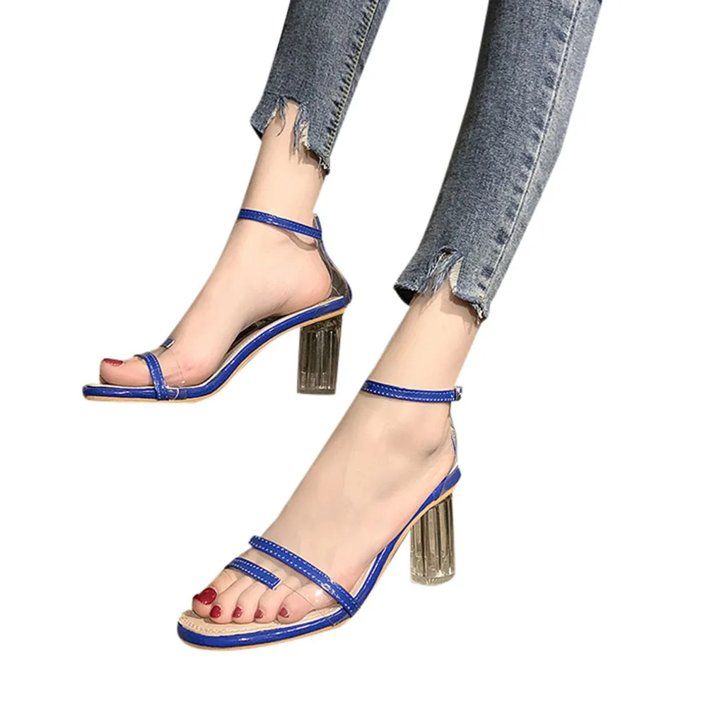

High Heel Sandals Women Shoes Summer Fashion Sexy Transparent Ladies Sandals Casual Bucket Peep Toe Sandals Zapatos De Mujer