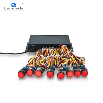 

WH-OS006 8pcs Red Plastic LED Button 1 input 5 output Optical Switcher Box