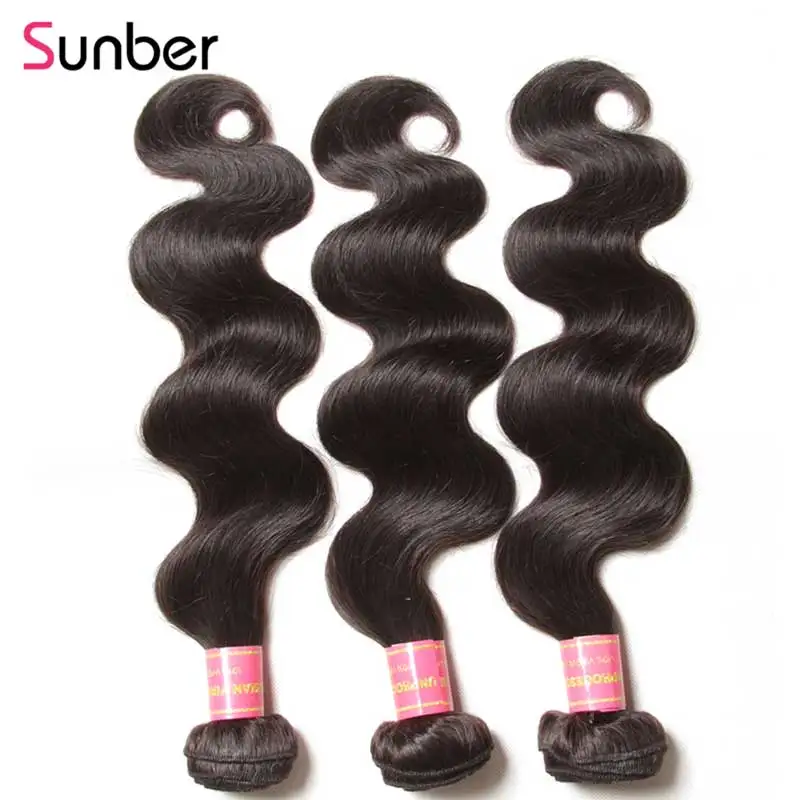 

Sunber Hair Cambodian Body Wave 3 Bundles 8-30Inch,Natural Color Remy Hair Extensions Bundle Deals 3Pcs/Lot Double Machine Weft