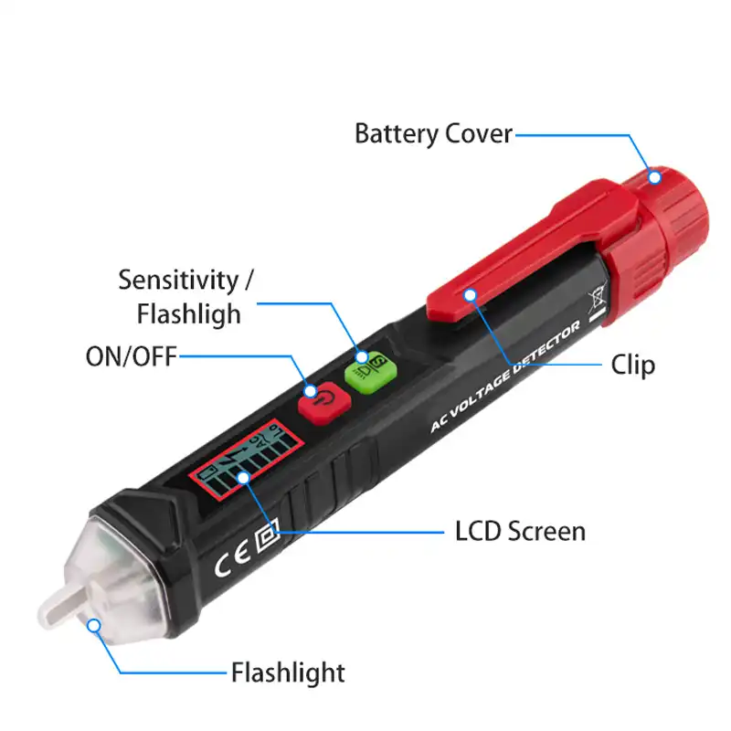 Voltage Stick Pen Non-Contact AC Voltage Detector， LCD Digital Electric Tester Handy