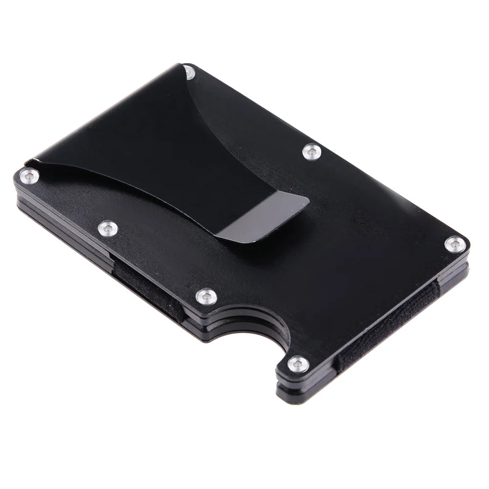 Solid Black Gemeer, карбоновый держатель для карт, RFID, не сканирующий металлический кошелек, кошелек, мужской держатель для карт, модный Carteira Masculina Billetera - Цвет: Solid Black