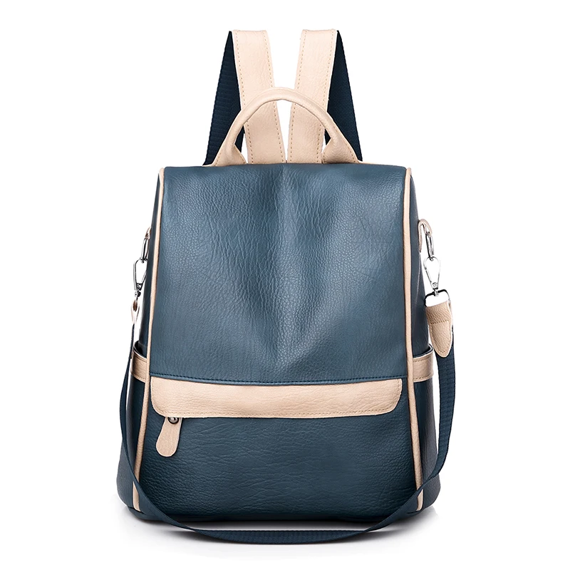 

HEFLASHOR 2019 Anti-theft Backpack Female Shoulder Bag PU Travel Waterproof Soft Leather Simple Dual-use Women's Small Bag