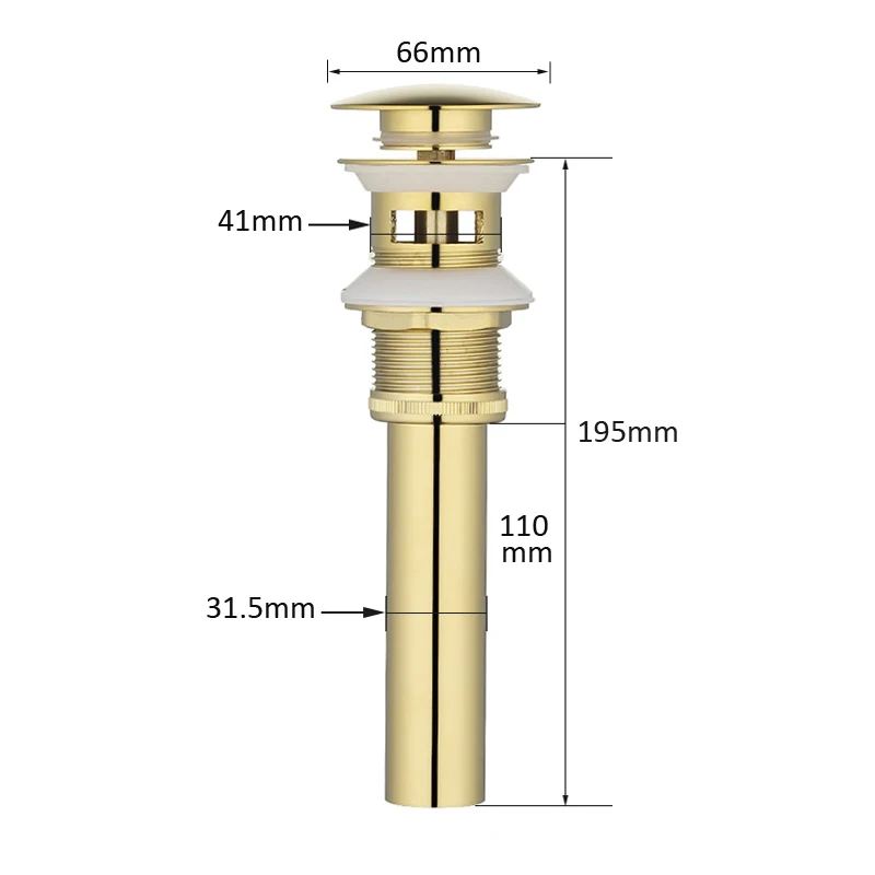 Basin Drain Stopper Bathroom Sink Plug Bathroom Sink Stopper Basin Sink Drain Washbasin Drain Plug Brass Basin Sink Pop Up Drain Brass Drain Plug Gold Bathroom Sink With and Without Overflow