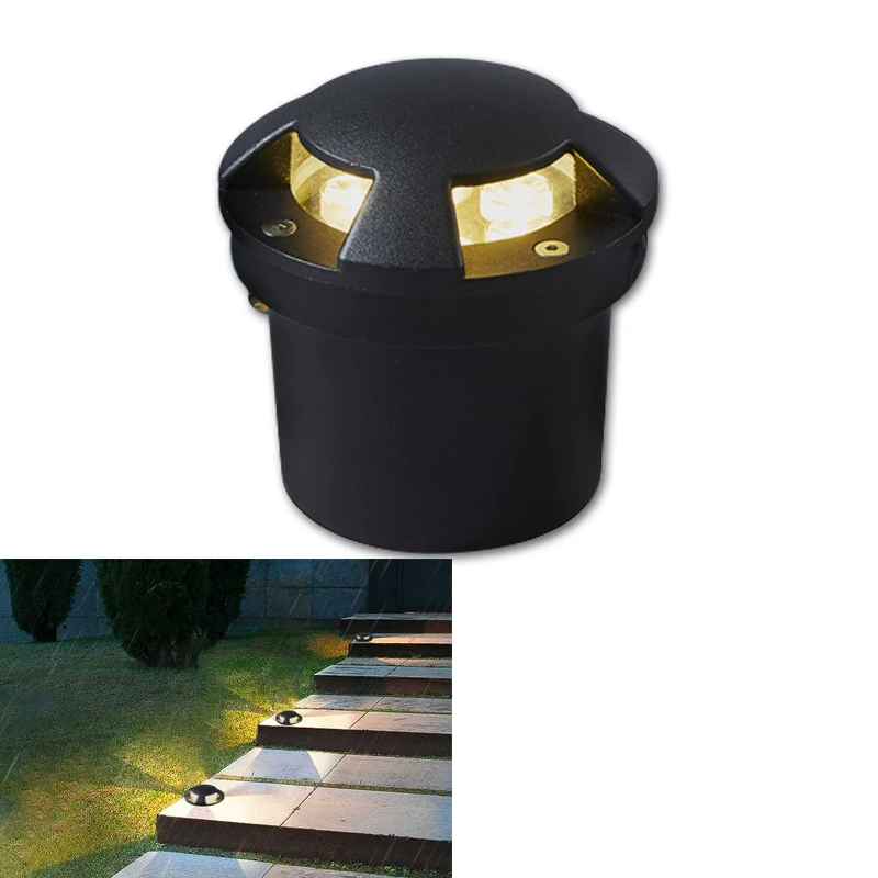 Waterproof IP68 LED Underground Lamp Outdoor Garden 1/2/3/4 Side 3W5W Embedded Floor Buried Spot Yard Path Landscape Deck Lights