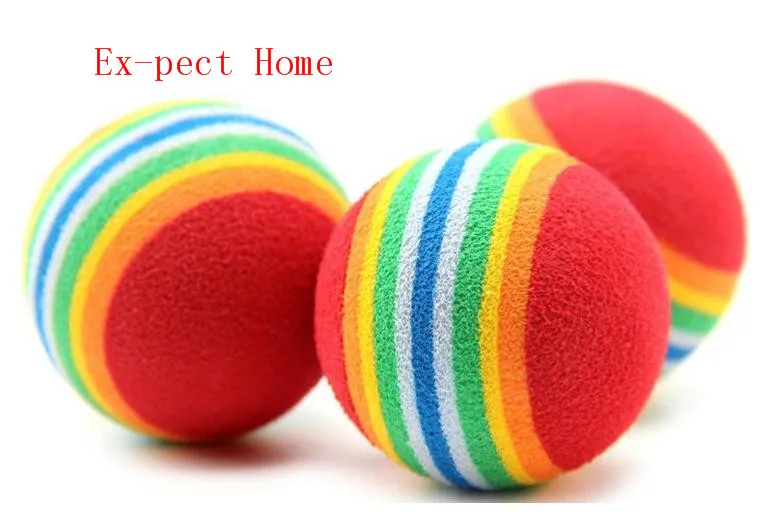 500pcs Hot Sale Colorful Pet Cat Kitten Soft Foam Rainbow Play Balls Activity Toys Funny