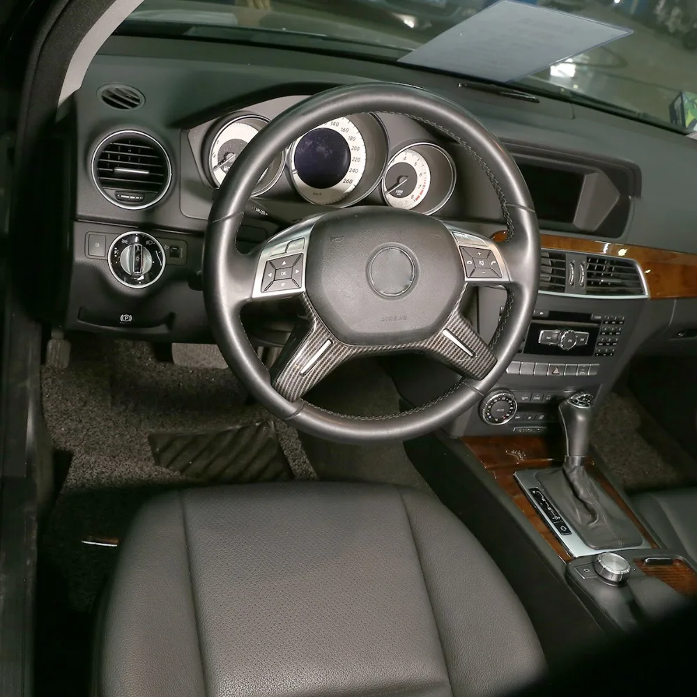 Для Benz C Class W204 C180 C200 2011-2013 мл 2012- E Класс- GL 2013- Автомобильный руль декоративная рамка отделка