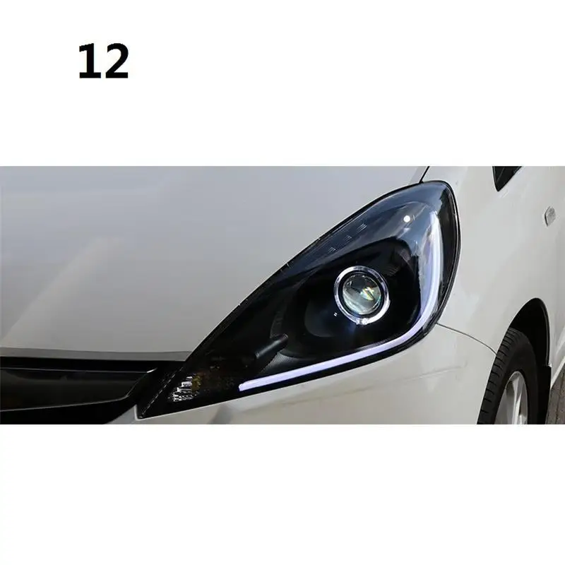 Дневные ходовые Automovil Стайлинг Drl Автозапчасти Светодиодные фары автомобиля фары в сборе 05 06 07 08 09 10 11 для Honda Fit