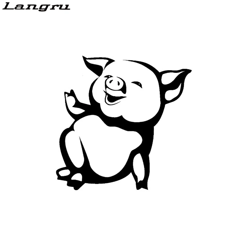 

Langru 14 см x 14 см Очаровательная свинка мультфильм авто мотоцикл украшения автомобильные наклейки Переводные аксессуары Jdm