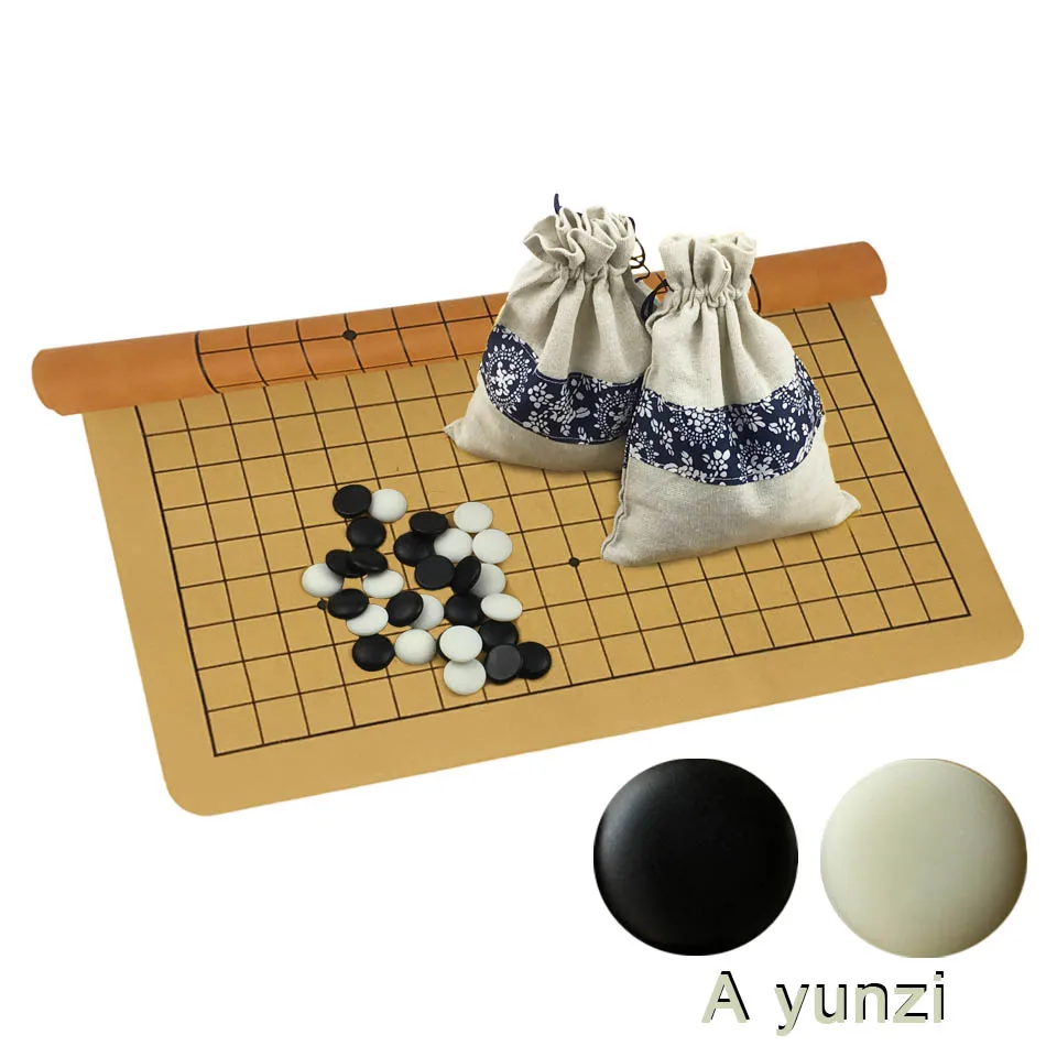 Go Game A B C D Yunzi Wei Qi камни высокого качества Go шахматы набор 361 штук для 19 дорога из искусственной кожи доска китайская старая игра G29