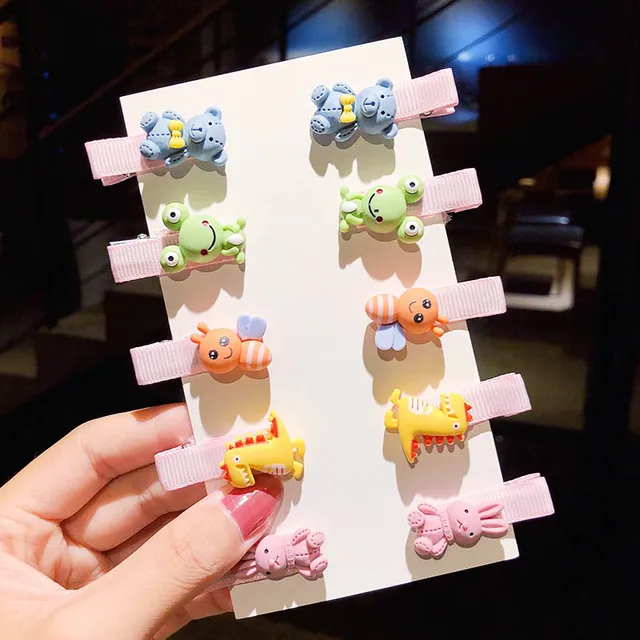10PCS/Set New Girls Cute Cartoon Ice Cream Unicorn Hair Clips Kids Lovely Hairpins Headband Barrettes Fashion Hair Accessories 40