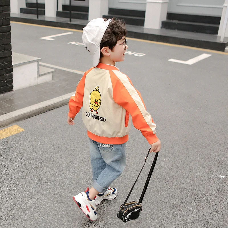 

BOY'S Coat Spring And Autumn Children Western Style Small Yellow Duck Jacket Children Spring Fashion Handsome Fashion CHILDREN'S
