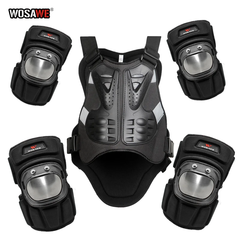 

WOSAWE Motorcycle Rider Armor Vest Motorcycle Chest Elbow Knee Protector Riding Motocross Racing Armor Knee Elbow Pads