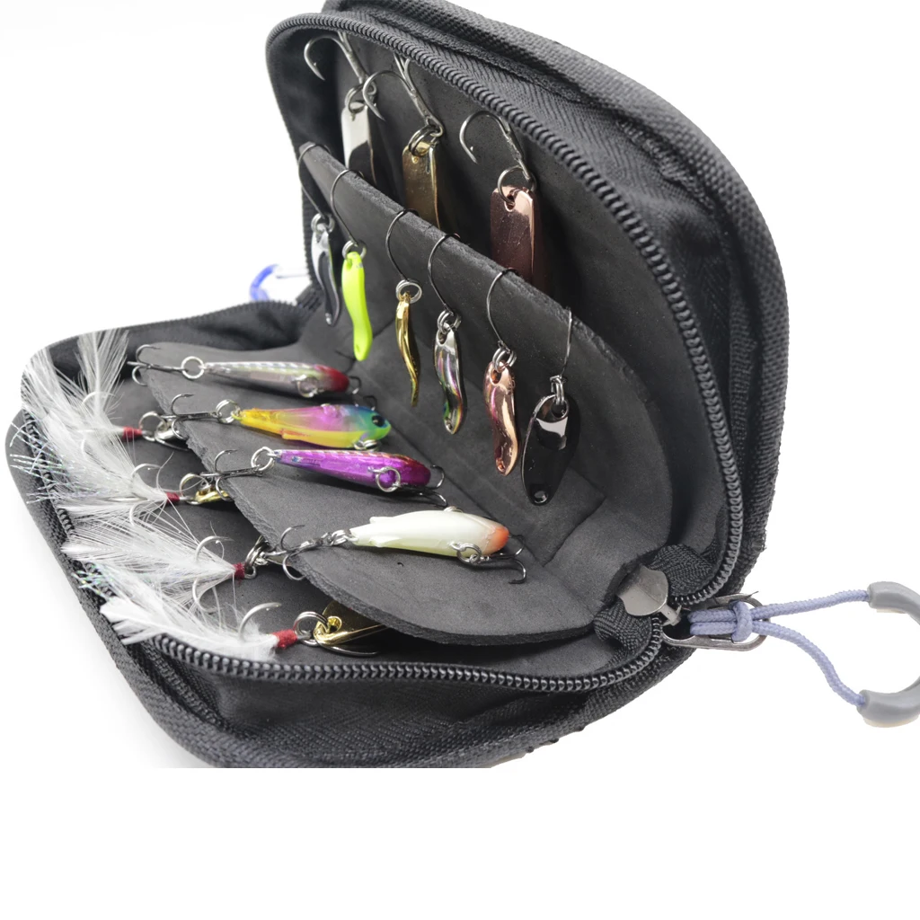 Fishing Spoon Lures Tackle Bag Wallet Spinner Hard Baits Storage Case Metal Jigbait Jig Spoon Bag Fishing Tackles Bag