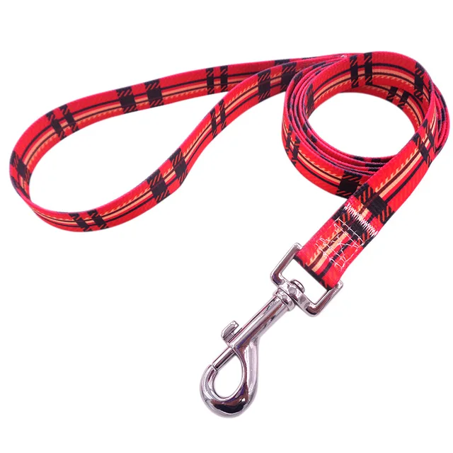10Styles Pet Leash High Quality Bohemian Printed Dog Leashes Fashion Durable Ethnic Style Leads Rope For Small Medium Large Dogs British Red Plaid