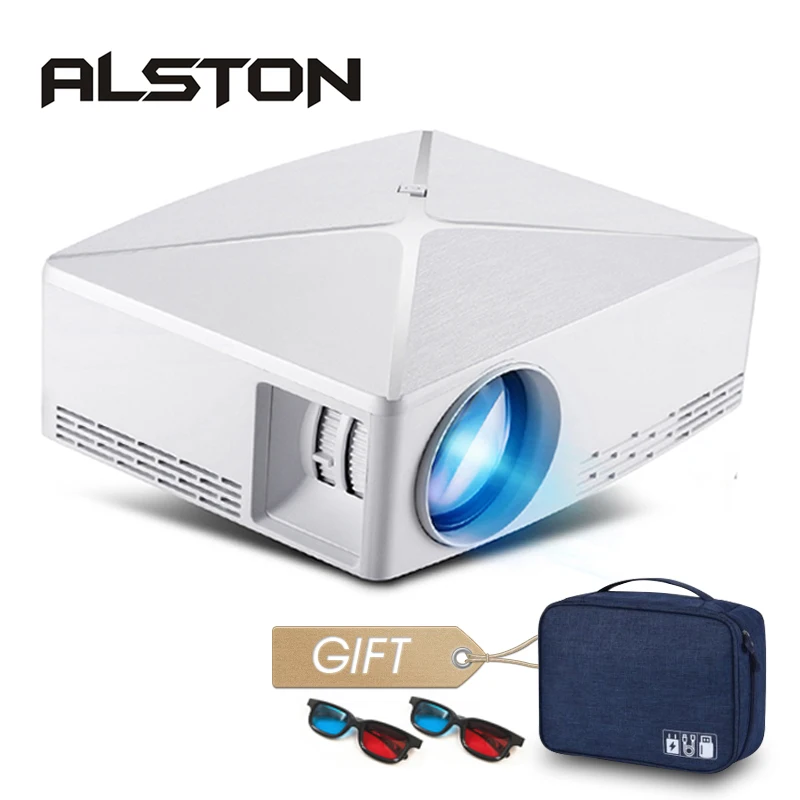 ALSTON HD мини-проектор C80/C80UP, разрешение 1280x720, Android wifi Proyector, светодиодный, портативный HD мультимедийный проектор для домашнего кинотеатра