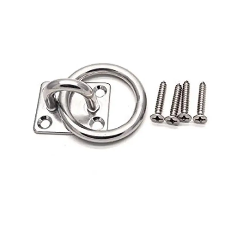 

304 Stainless Steel Square Pad Eye Plate Eye Hook with Round Ring Boat Hardware