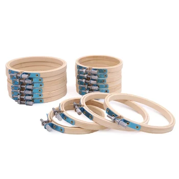 

16Pcs 3 Inch and 4 Inch Embroidery Hoops Adjustable Bamboo Circle Cross Stitch Hoop Ring For Art Craft Embroidery