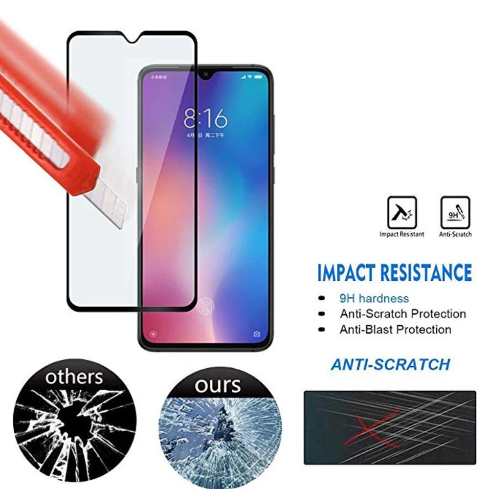 CAMDEMS 2в1 50 шт Полный Клей закаленное стекло протектор экрана для XIAOMI 9T 7s NOTE 7PRO REDMI K20 A3 9SE 9X Y3 A3 полное покрытие