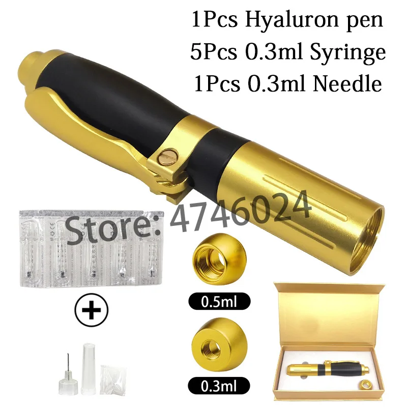 1pc pen 5pc syringe 0,3 мл/0,5 мл 2 в 1 ручка с гиалуроновой кислотой пистолет с гиалуроником lin для удаления морщин против старения подтяжка губ высокое давление - Цвет: 1pc pen 5pc syringe