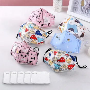 

mascarillas para ninos Children's Washable Reusable Masks with Filter Cute Funny Cartoon masque enfant Kids Outdoor Valve Masks