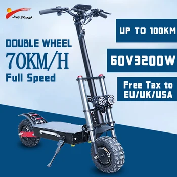 

60V 2600W Electric Scooter 80KM/H Patinete Electrico Adulto Dual Motor Wheel 11inch Foldable with Seat Monopattino Elettrico