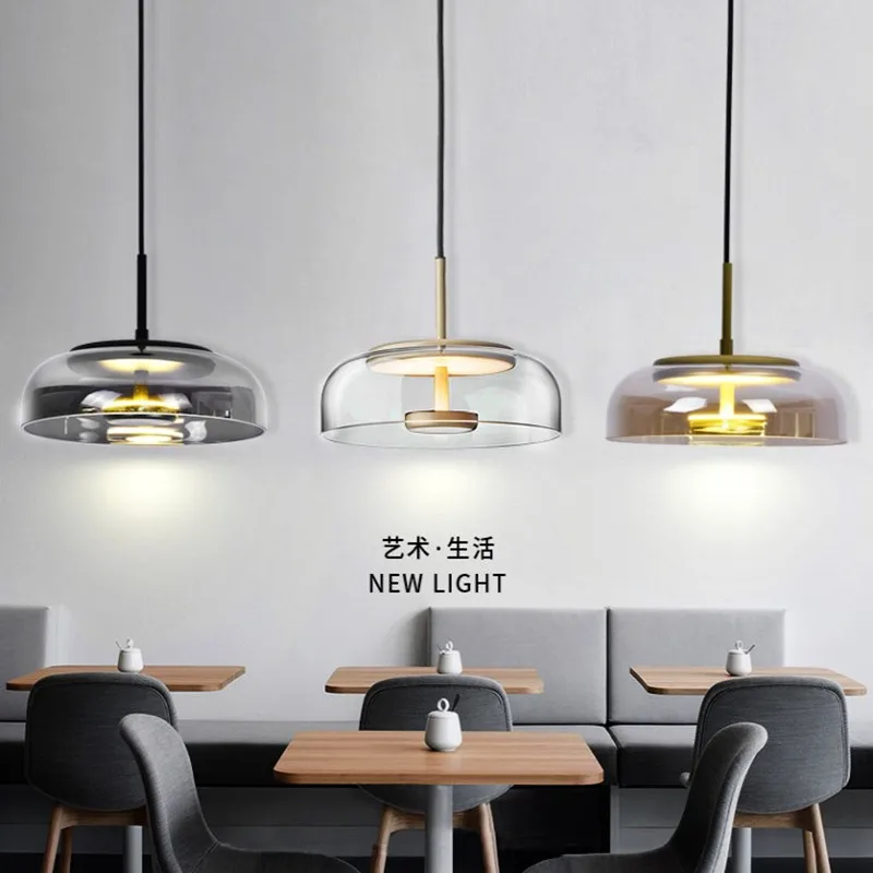 

Northern European-Style Simple Restaurant Single-head Droplight Modern Minimalist Bedroom Bedside Lamp Creative Cool Bar Lamp Gl