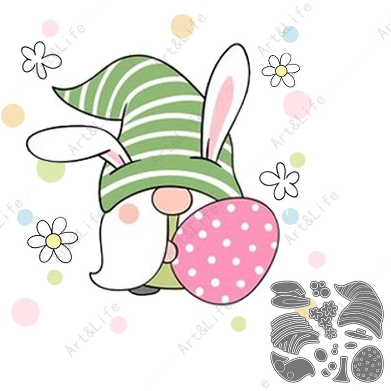 

Easter Bunny Hot New Metal Cutting Dies Christmas Easter Egg Stencils for Making Scrapbooking Album Paper Card Embossing Cut Die