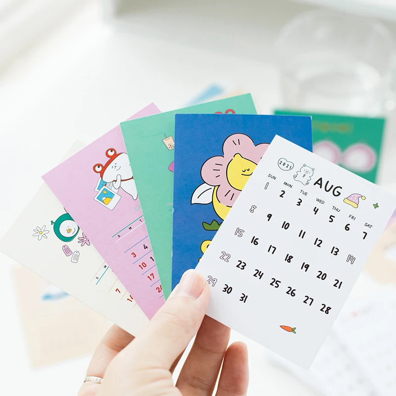 Yoofun Indie Pop Cute w Calendar Cards Stickers Set Creative Note Scrapbooking Deco Bullet Journaling Collage Material afbeelding
