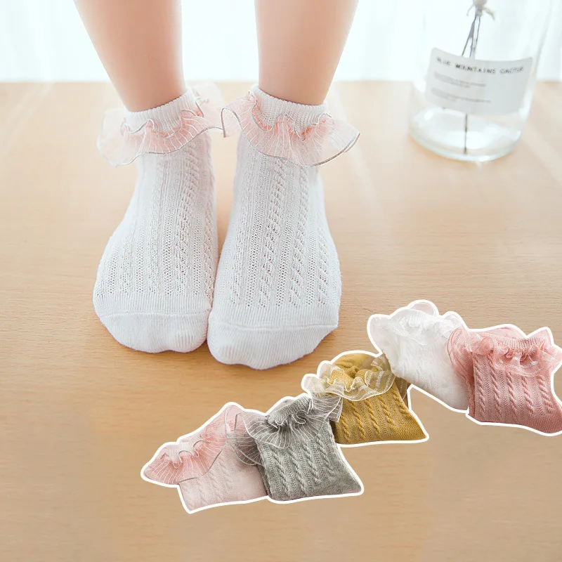 

Small Alpaca Cotton Lace CHILDREN'S Socks New Style Girls Mesh Dance Short Socks
