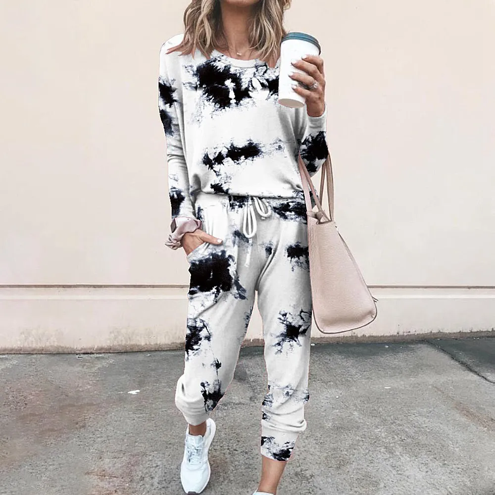 Women Autumn Tracksuit 2 Piece Set Tie Dye Sets Female Casual Outfits Joggers Sportsuit Loose Sweatpants Matching Sets Plus Size Women Autumn Tracksuit 2 Piece Set Tie Dye Sets Female Casual Outfits Joggers Sportsuit Loose Sweatpants Matching Sets Plus Size