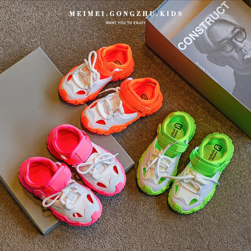 En venta Sandalias deportivas transpirables para niños y niñas, zapatos de fondo suave informales, calados, a la moda, para verano, KSS29, 2021 y9VKME7RM9n