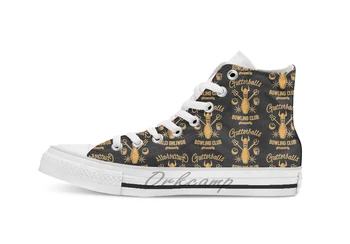 

Gutterballs Bowling Club breathable Casual High Top lace-up Canvas shoes sneakers Drop shipping