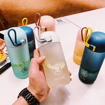 

Tritan Health water bottle 500ml BPA free Portable protein shaker Trend cups simple Girl student Outdoor Sport School Bottles