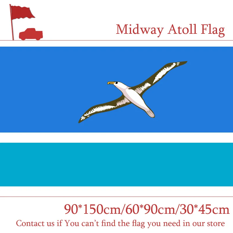 

Free shipping 90*150cm 60*90cm U.S. Midway Atoll Flag 30*45cm Car Flag 3x5ft 100d Digital Printed Banner