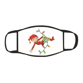 

1Pcs Unisex Lovely Fashion Christmas Printed Face Mask Windproof Washable Protection Outdoor Face Mask mascarilla reutilizable