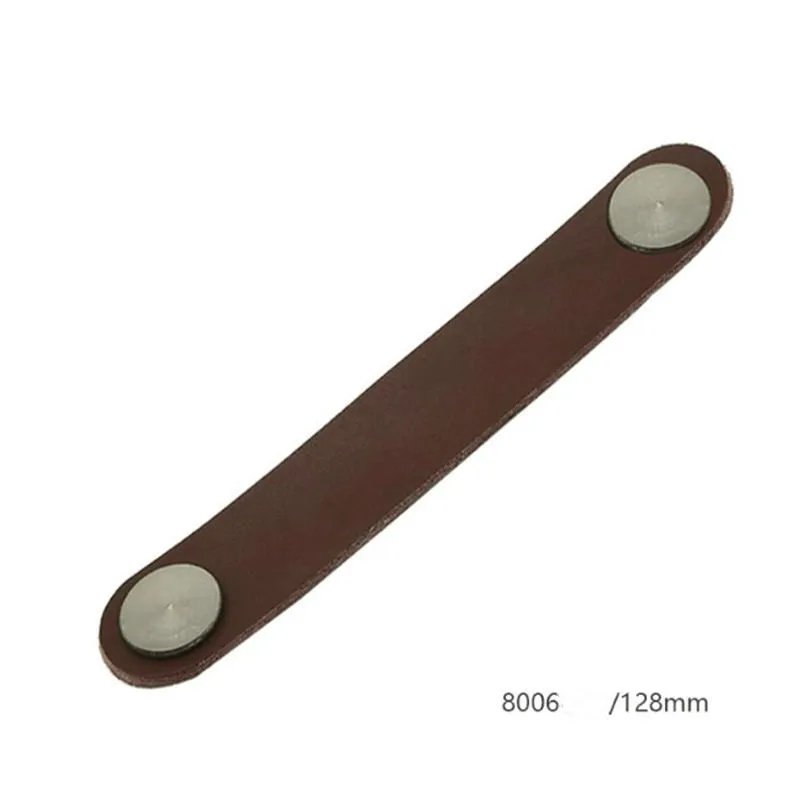 brown 128 Ручка шкафа из мягкой искусственной кожи комод дверные ручки ящика Потяните мебельное оборудование - Цвет: brown 128