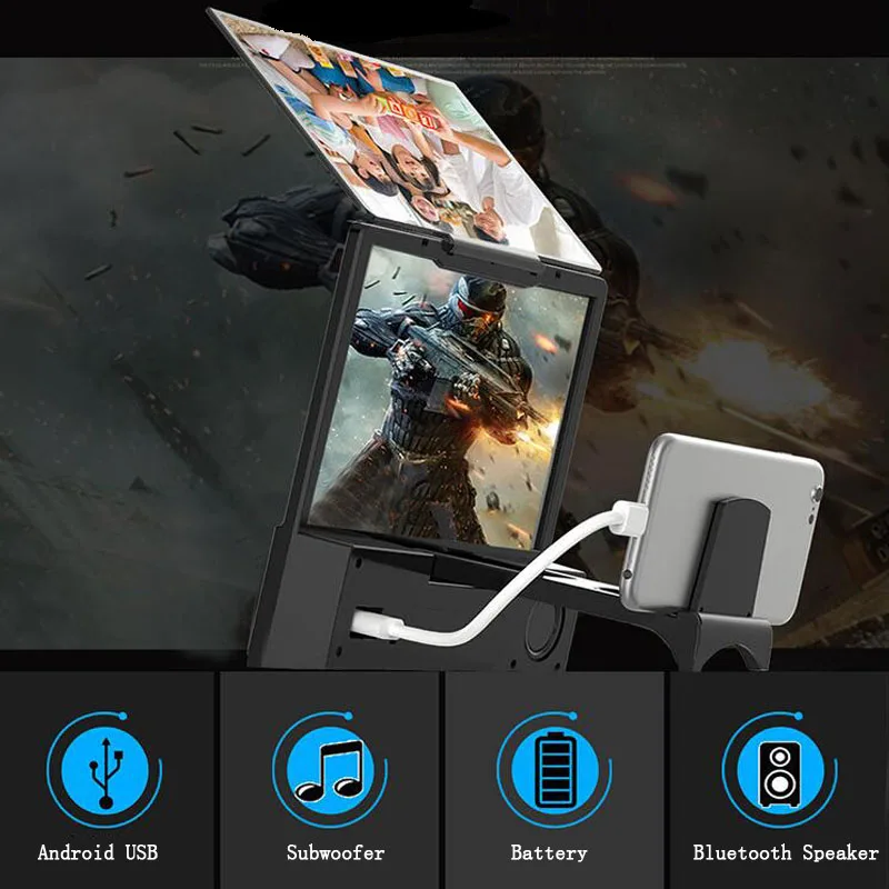 

Mobile phone screen amplifier lazy mobile phone bracket speaker bluetooth speaker 3D video mobile phone magnifier