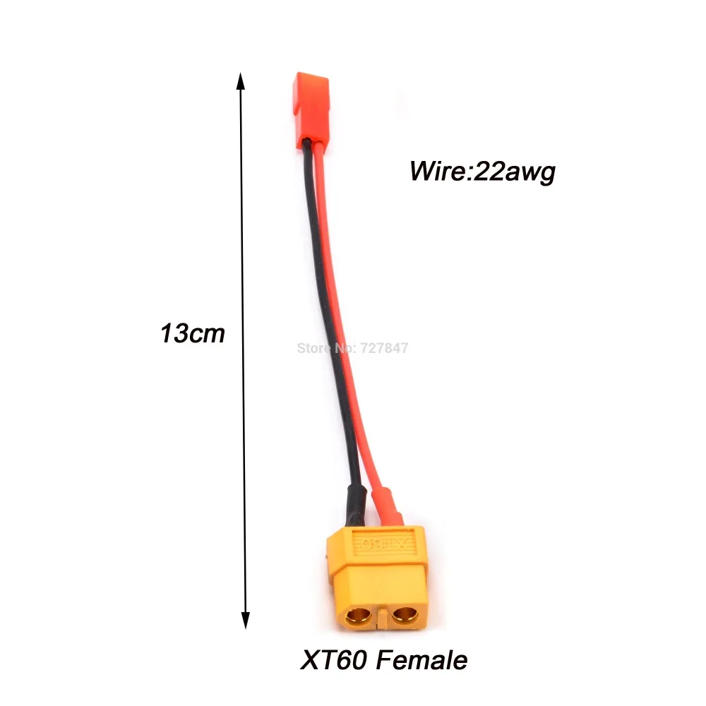 22AWG XT30U XT60 XT60H t-штекер мужской/женский разъем для JST штекер зарядное устройство адаптер LiPo батарея модель зарядки конвертер - Цвет: XT60 Female to JST