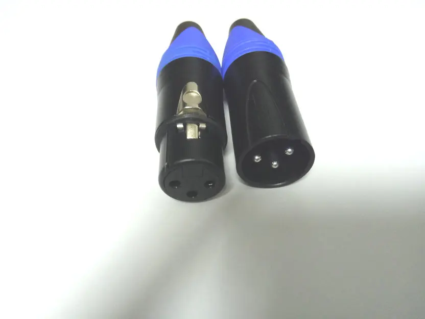 10 компл. 3 pin XLR аудио кабель Разъем MIC штекер+ Женский Джек Цвет Синий