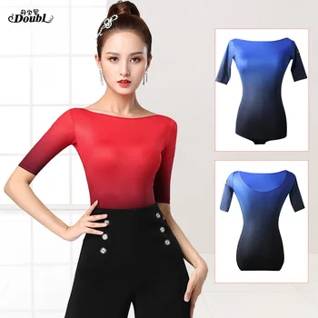 

Doubl New Arrival fashion Adult Latin Dance Top Female Ballroom Dancing Garment women Square Dancer Clothes Dance Suit pracrtise