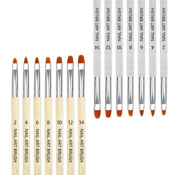 

7Pcs/Set Nail Art Brush Set Clear Liner Painting Pen Round Head Glittering Handle UV Gel Polish Manicure Tool 2/4/6/8/10/12 Size