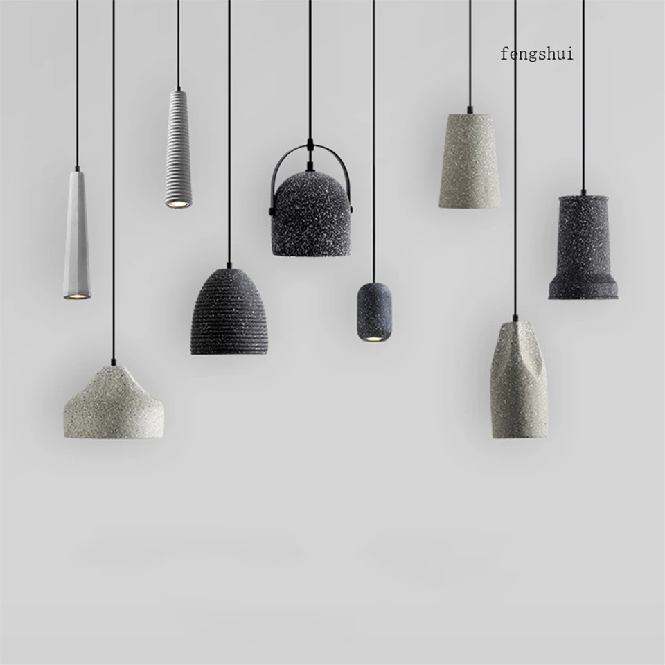 

Modern Concrete LED Pendant Light Lighting Cafe Home Decor Decoration Living Room LED Pendant Lamp Kitchen Fixtures Hanging Lamp