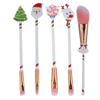 

5pcs Makeup Brushes Kit Face Multifunctional Christmas Foundation Brush Blush Brush Powder Brush Set Eye Makeup Brushes