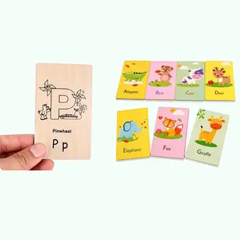 

Yiwa Card Letter Early Development Flash Cards Animals Literacy Learning Teaching Aids for Primary School Children
