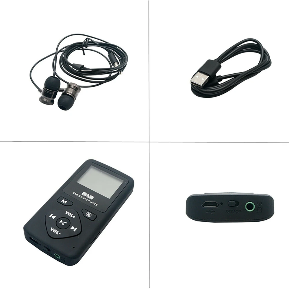 Портативный Bluetooth DAB + fm-радио приемник с наушниками 1,8 дюймовый ЖК-экран Bluetooth MP3 плеер Профессиональный FM стерео радио