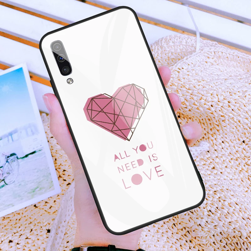 Розовый любовь персик стекло чехол для телефона для galaxy Note 8, 9, 10, плюс S8 S9 S10E чехол для телефона для sumsung A10 20 30 40 50 60 70 чехол Young "сделай сам" - Цвет: 80466