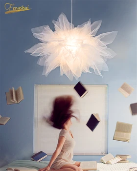 

Nordic Fabric Lighting Romantic Lace Pendant Lamp Modern LED Pendant Lights Home Decoration Bedroom Princess Room Hanging Lamps