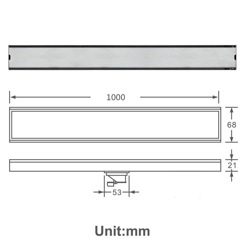 Middle Drain - 100cm Не пропускающий запах линейный дренаж пола SUS304 60 см/80 см 100 см 120 см Ванная комната дезодорации боковой сводом и напольным трапом вставная плитка HIDEEP - Цвет: Middle Drain - 100cm