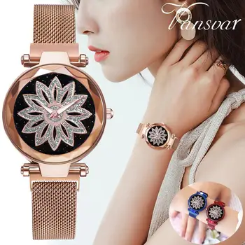

Vansvar Fashion Starry Sky Good Luck Quartz Magnetic Buckle Belt Ladies Watch Female Watches Gifts For Women Woman Casual Clock