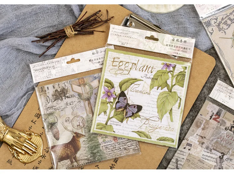 STICKER SCRAPBOOKING,Specimen--Papier de riz décoratif rétro Scrapbook